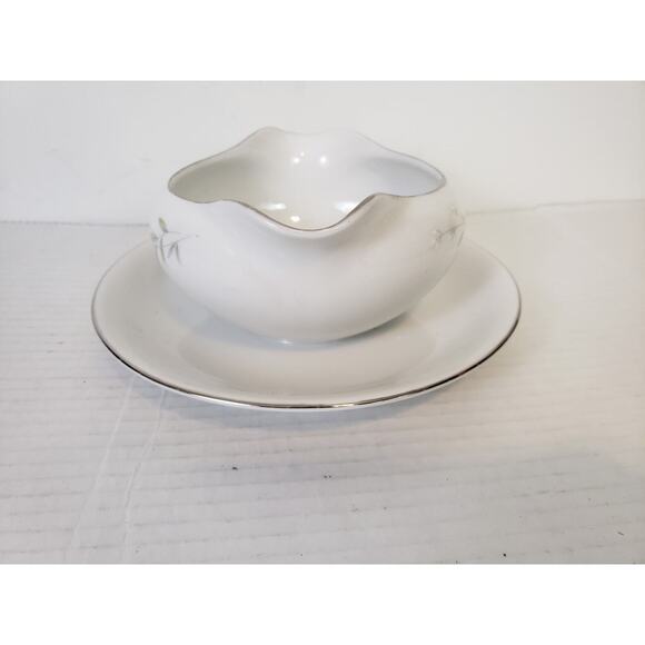 (JL) ST. REGIS Fine China Gravy Bowl Boat with Underplate Japan #101 - Picture 2 of 6